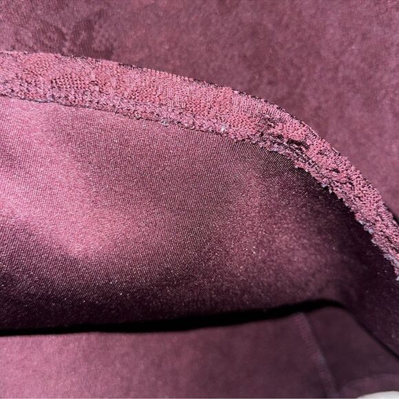 F21 M Burgundy Wine Lace A-Line Skater Flare Mini Skirt - Picture 7 of 9